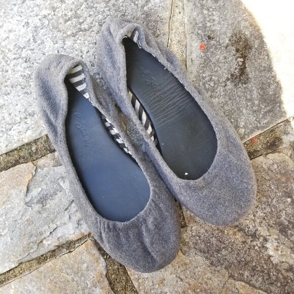 Michael Stars Foldable Wool Melton Ballerina Flats - Picture 1 of 5